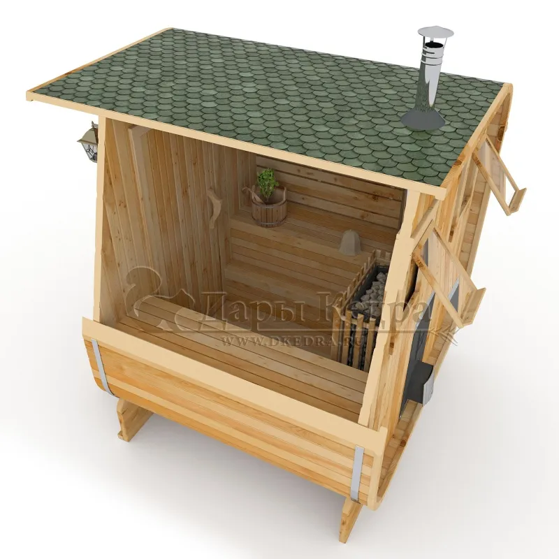 Баня-бочка квадро из кедра 2 метра