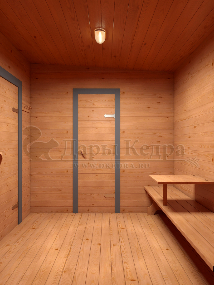 Каркасно-щитовая баня из кедра «Мега»